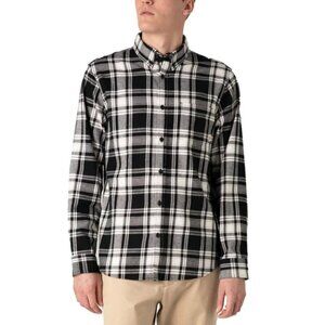 TILLEY Men's XXL Plaid Flannel Button Down Shirt Long Sleeve Black White